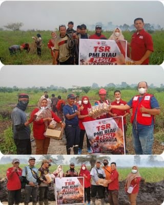 Forum TSR PMI Riau Beri Dukungan untuk Petugas Karhutla di Pelalawan